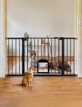 Extra Wide Baby Gate 36.5-57 in with Cat Door - Secure, Auto-Close