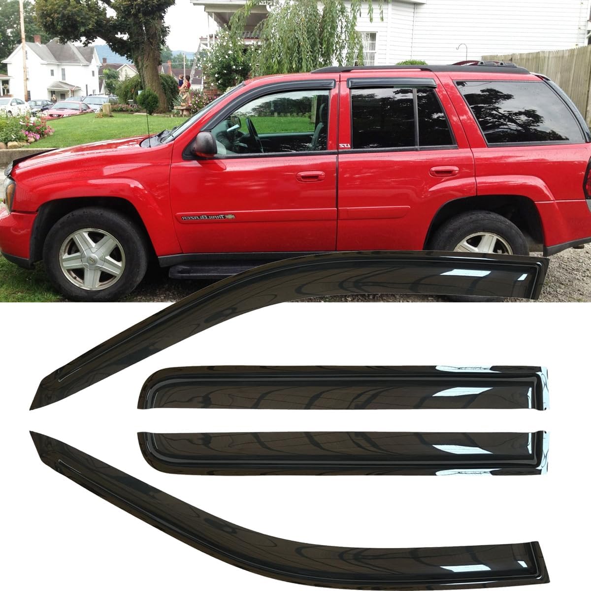 4pcs Shatterproof Rainproof Window Wind Deflectors for Trailblazer