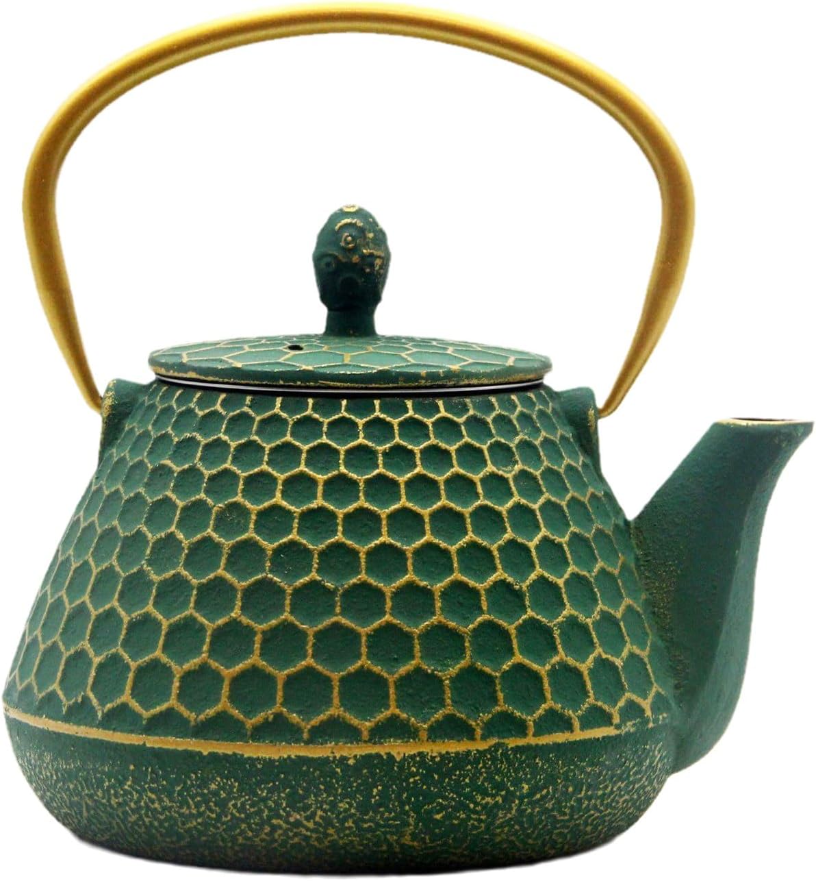 Cast Iron Tea Kettle with Enameled Interior for Perfect Brews
