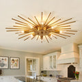 Semi Flush Mount 8 Light Ceiling Light - Modern Gold Farmhouse Fixture