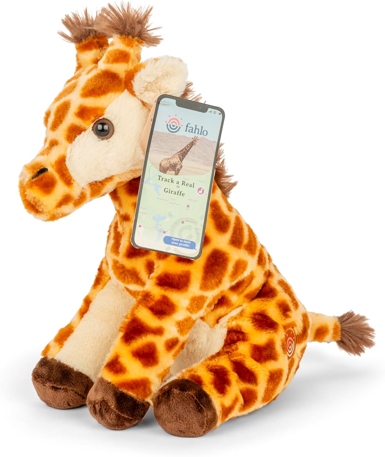Fahlo Tracking Plush Giraffe with Interactive 3D Map & Support