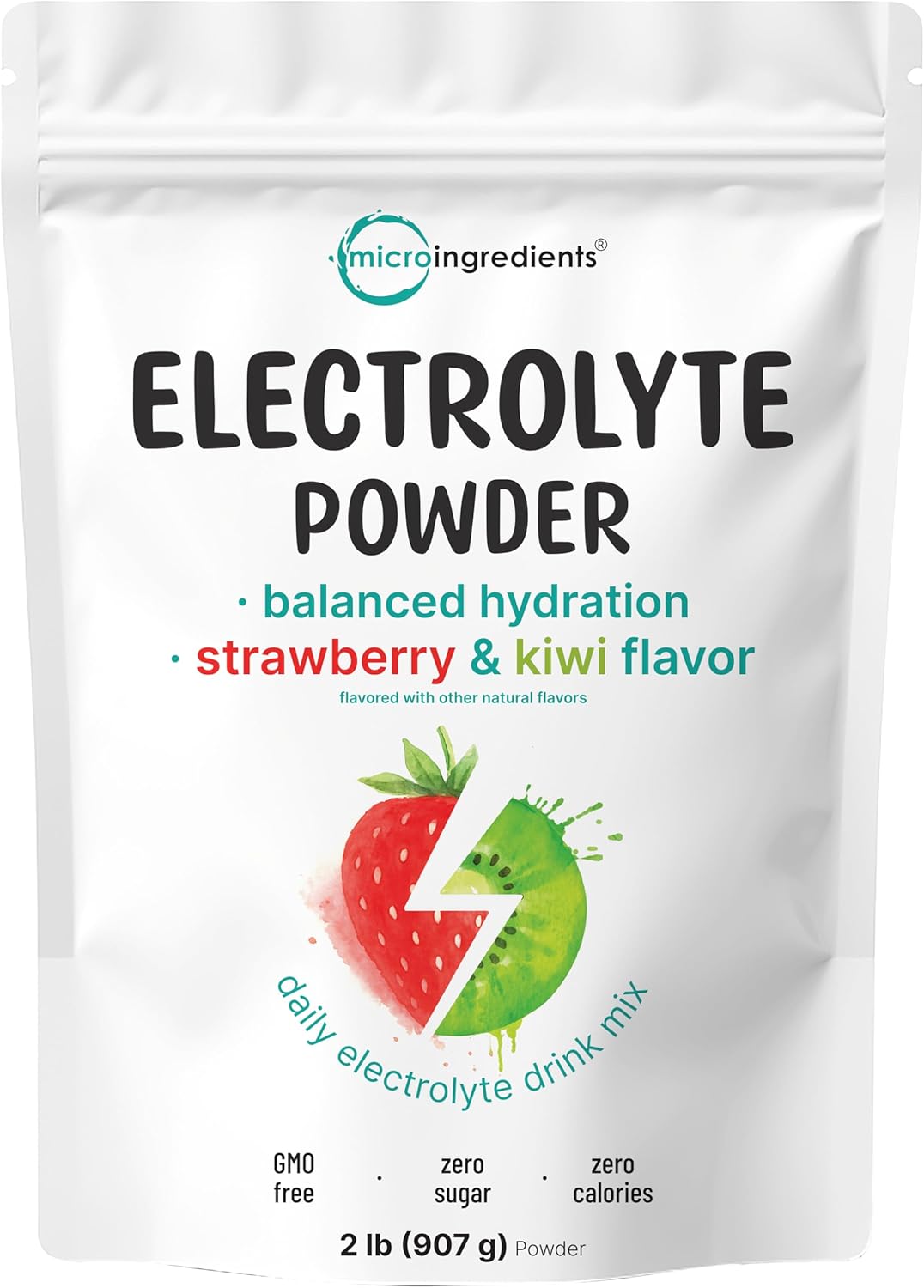 Hydration Electrolyte Powder with Natural Strawberry Kiwi Flavor
