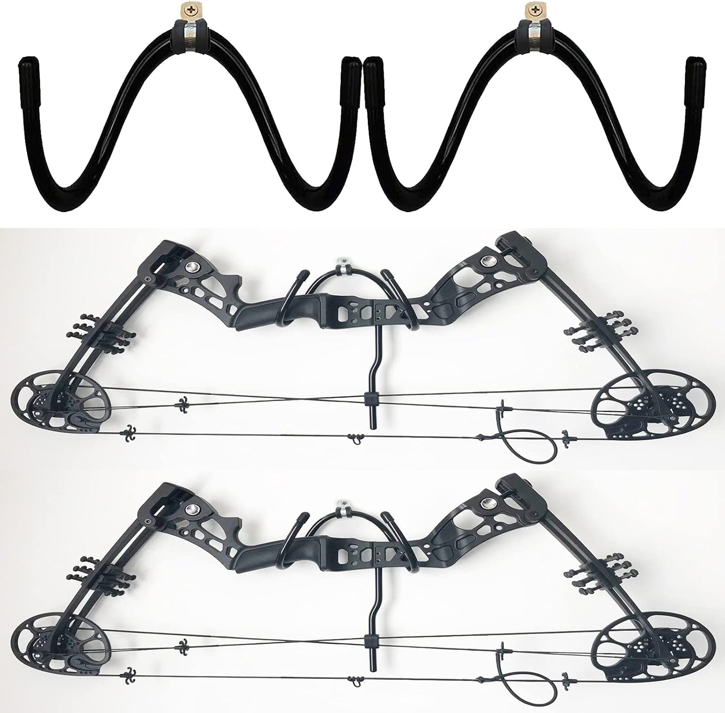 Bow Hanger Hooks - Scratch-Free Rack - Hold 2 Bows - 20 lbs Capacity