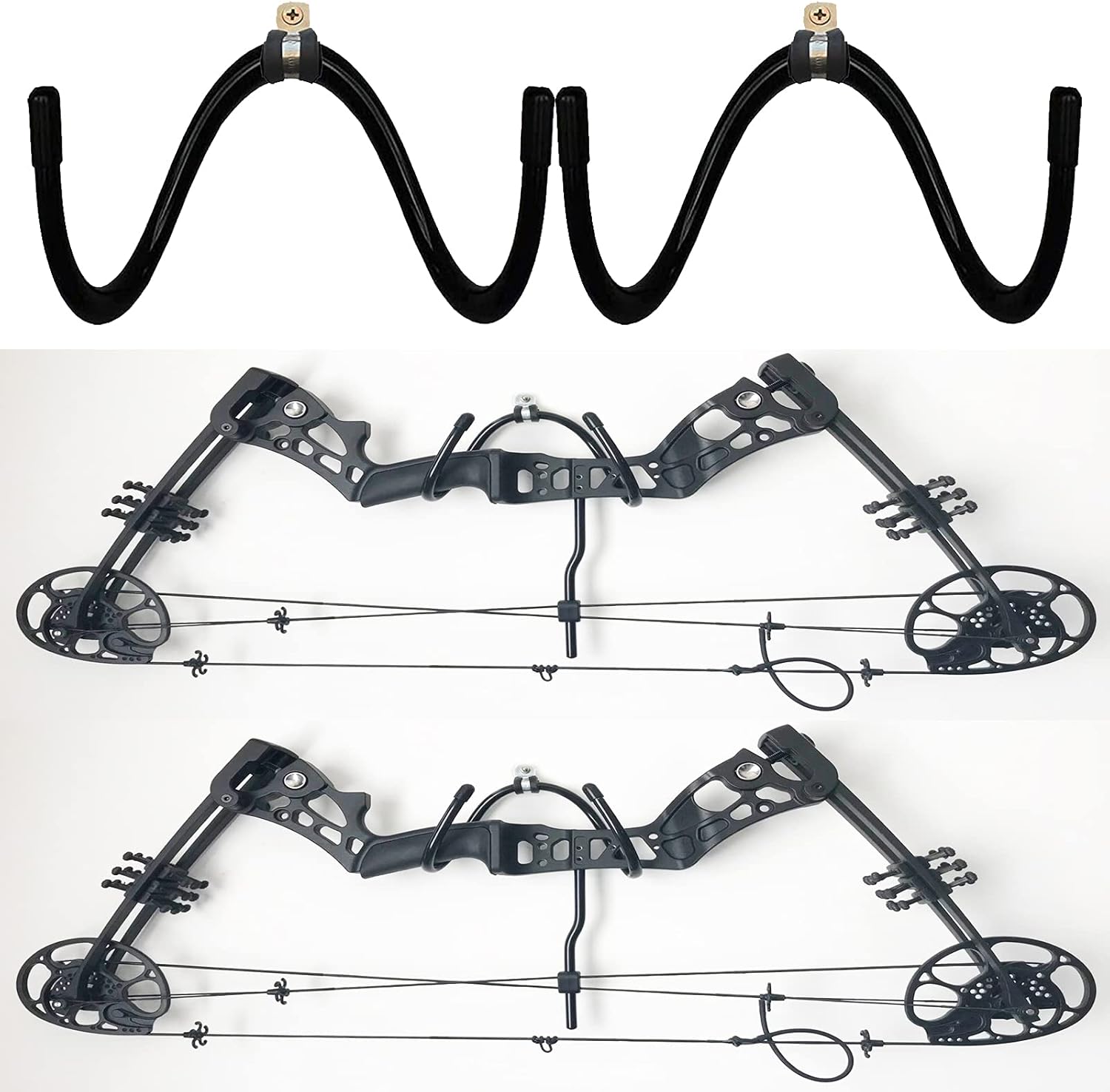 Bow Hanger Hooks - Scratch-Free Rack - Hold 2 Bows - 20 lbs Capacity