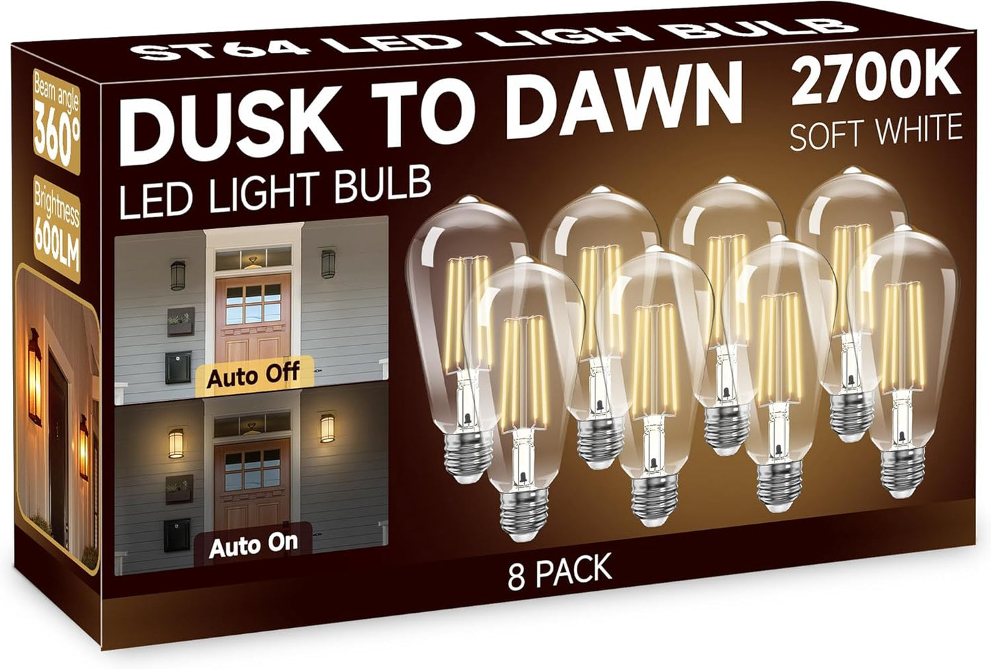 Dusk to Dawn Light Bulbs with Photocell Sensor for Outdoor Use