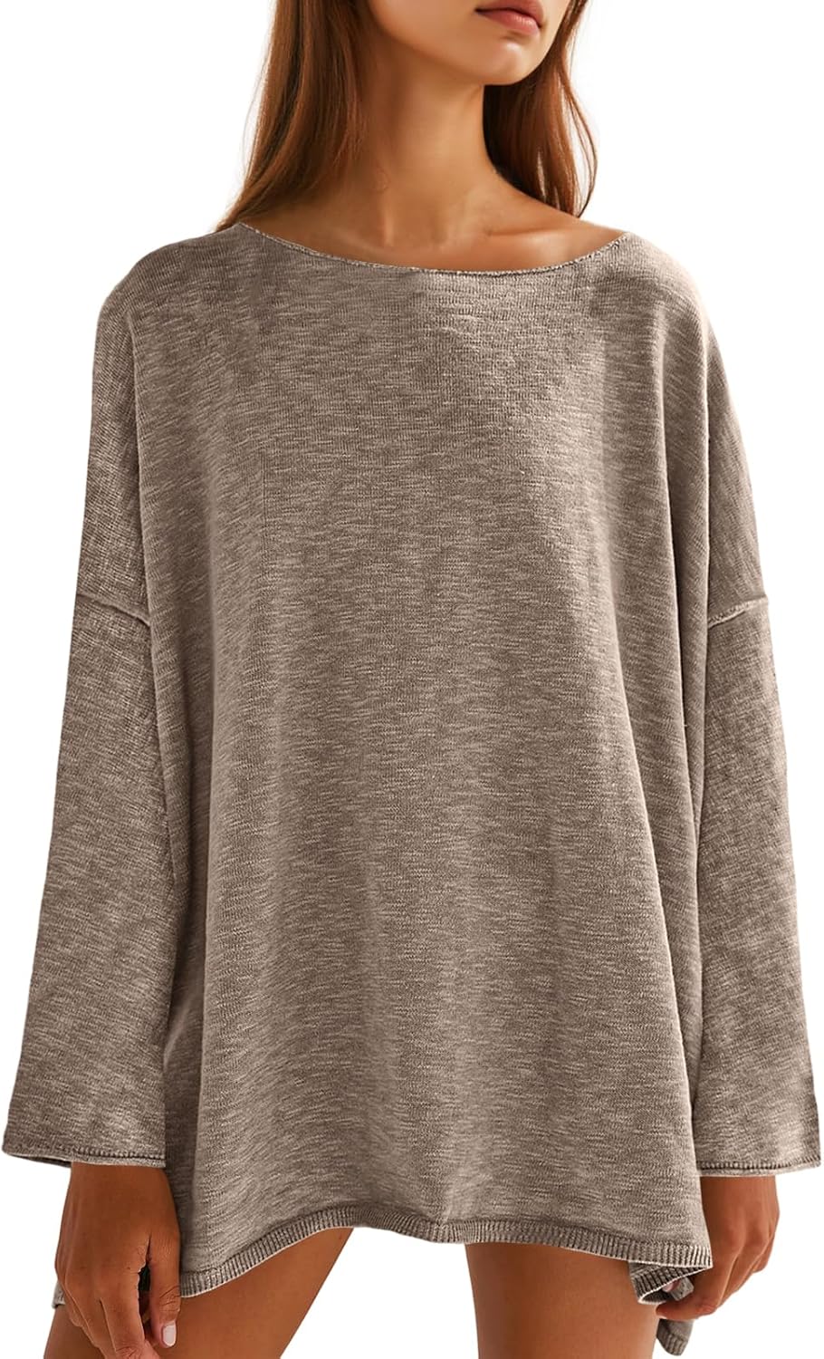 Tankaneo Womens Long Sleeve Oversized Lightweight Sweaters
