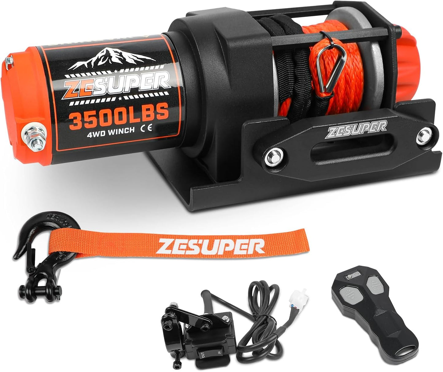 3500 lb Waterproof Electric Winch Kit for ATVs and UTVs