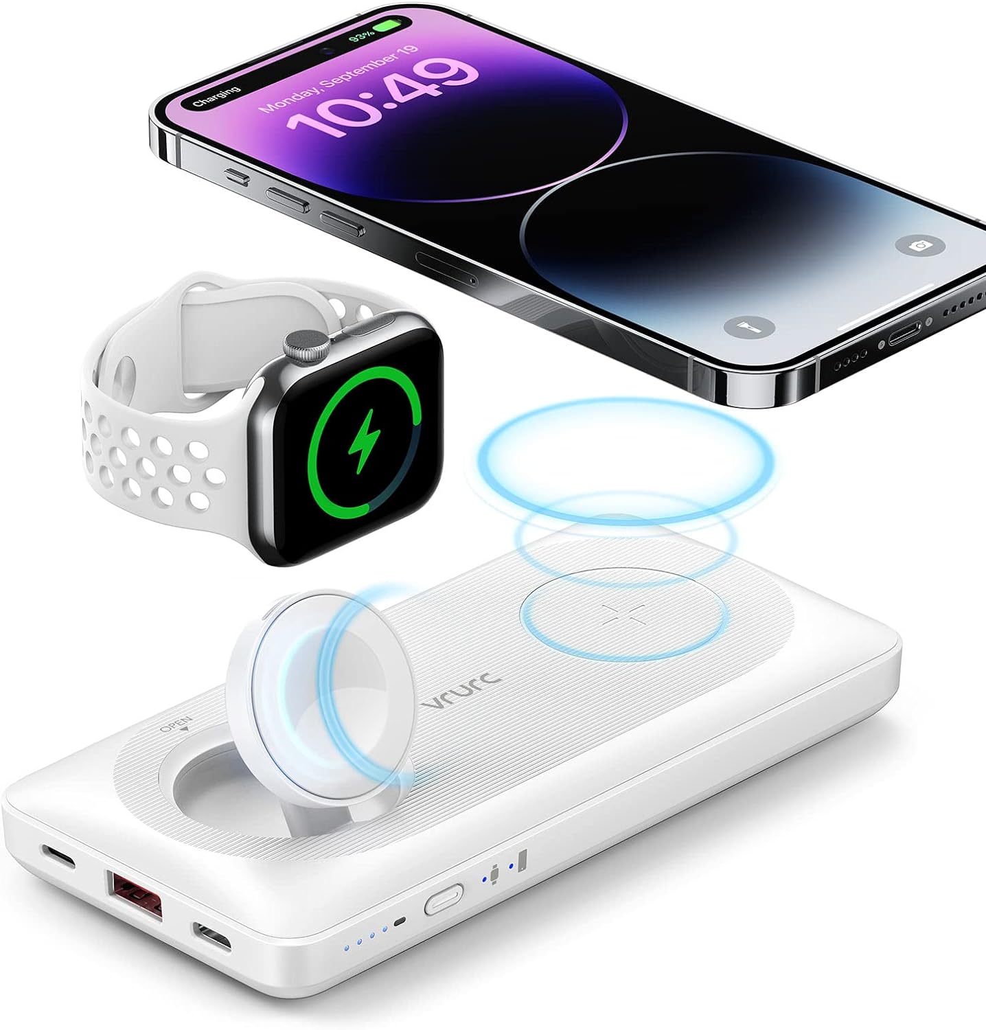 VRURC 3-in-1 Magnetic Wireless Charger - Fast Charge Anywhere!