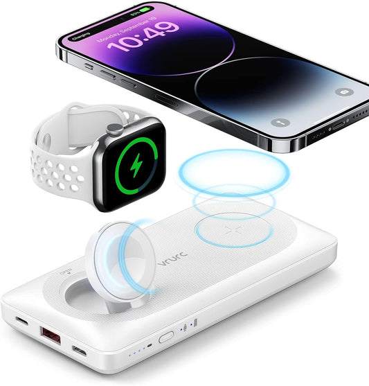 VRURC 3-in-1 Magnetic Wireless Charger - Fast Charge Anywhere!