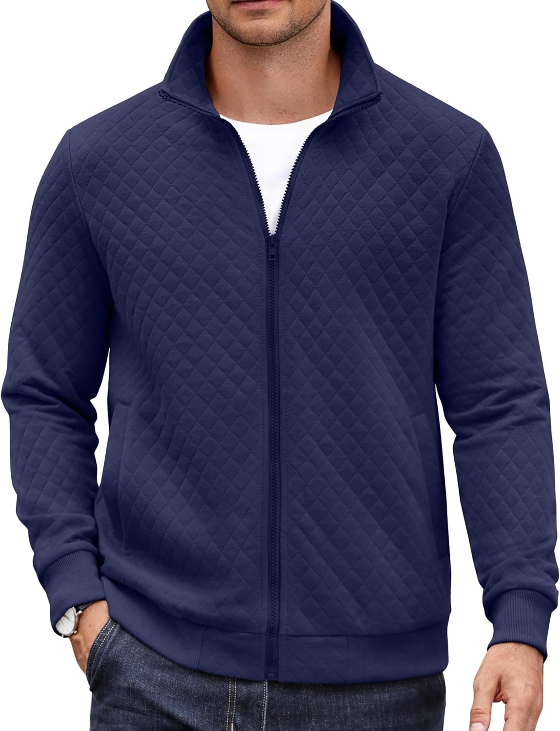COOFANDY Mens Zip Up Sweatshirt Jacket for All-Day Comfort