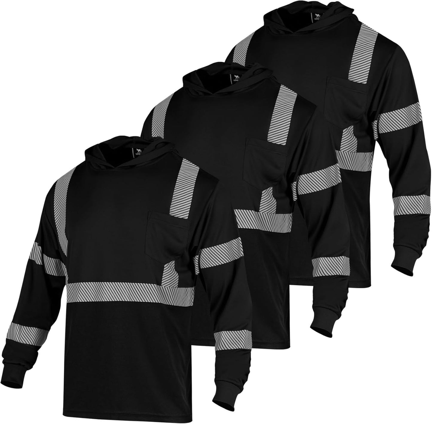 VENDACE Safety Reflective Long Sleeve Hi Vis T Shirts for Men