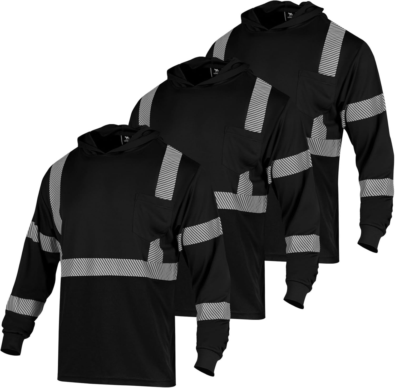 VENDACE 3pcs Safety Reflective Long Sleeve Hi Vis Work T Shirts