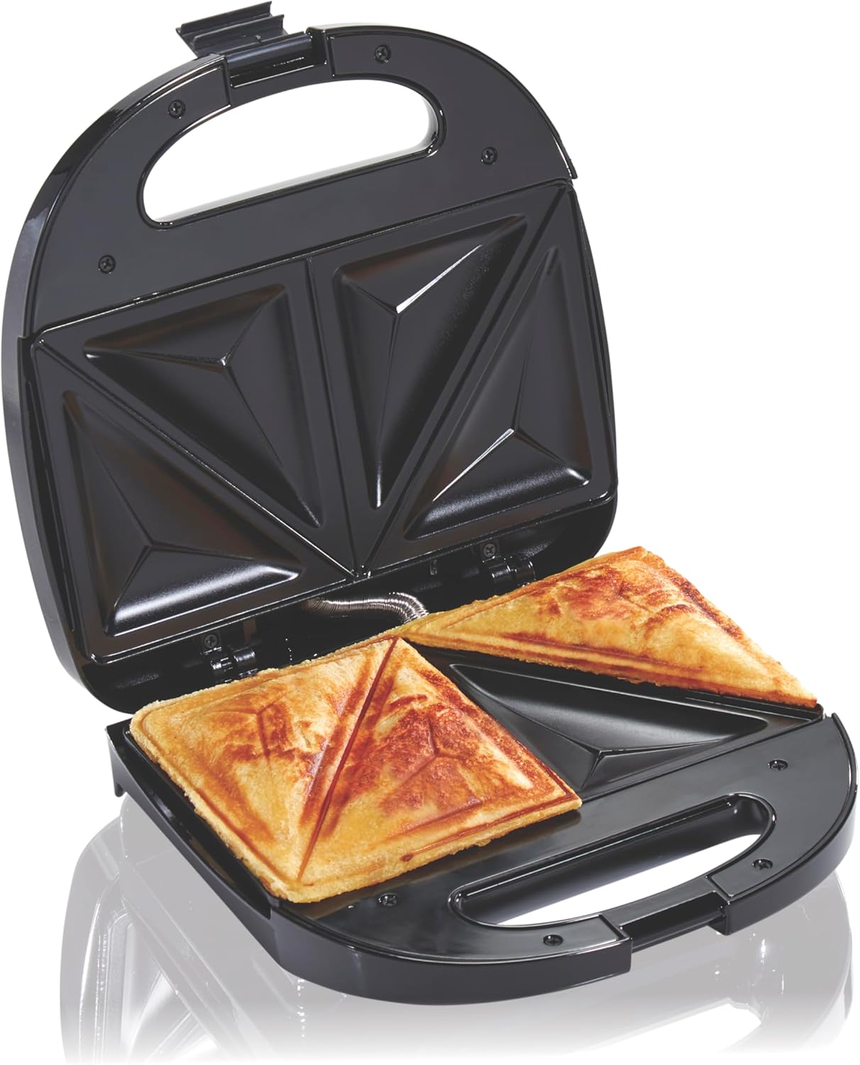 Hamilton Beach Sealed Sandwich Maker: PFAS-Free Nonstick Plates, Easy Storage