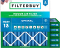 25x25x2 Air Filter MERV 13 Optimal Smoke & Allergy Defense - 6-Pack