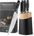 6-Piece Knife Block Set Stainless Steel - Sharp, Durable Kitchen Set