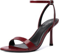 Mostrin Heels for Women Strappy Lace Up Ankle Strap Heels - Burgundy