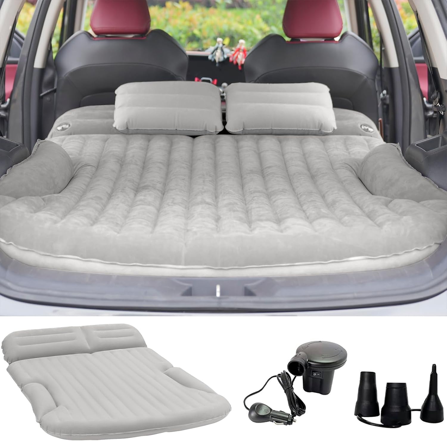 KMZ SUV Air Mattress for Camping with Electric Pump & Pillows