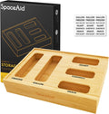SpaceAid Bag Storage Organizer for Kitchen Drawer - Bamboo 5-Slot Box