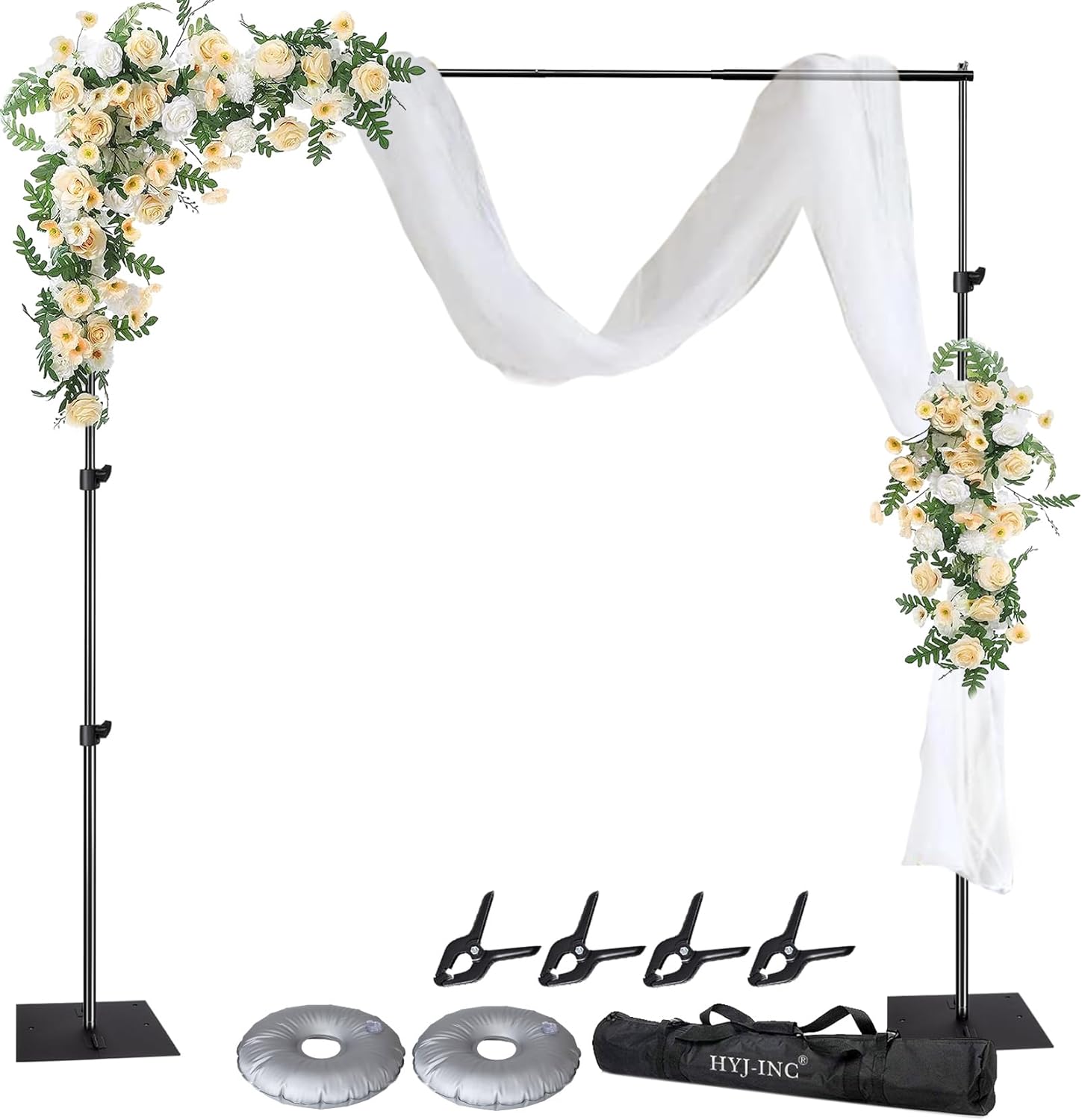 Adjustable 10ft Photography Backdrop Stand Kit with Metal Base - Perfect for Events!