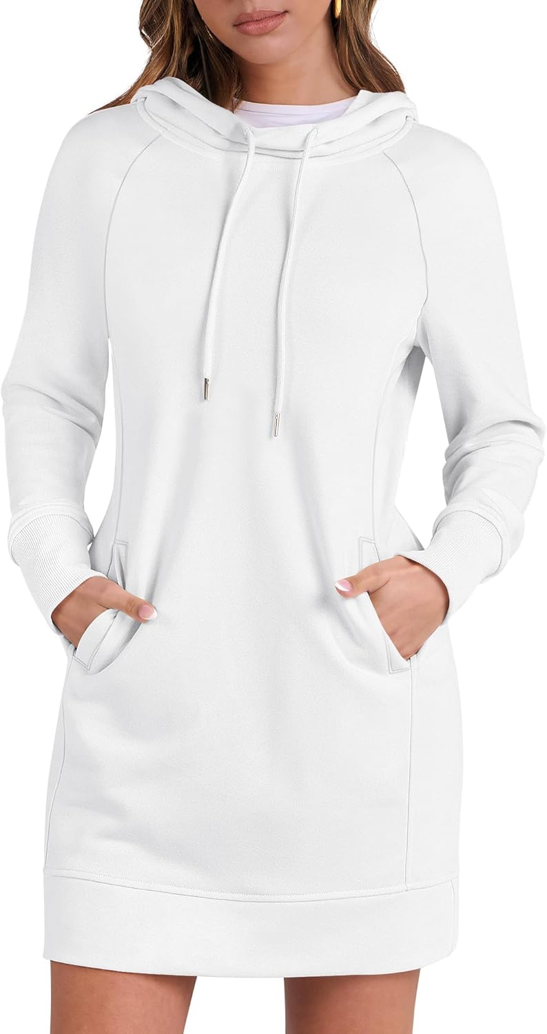 Womens Sweatshirt Dress Long Sleeve Hoodies Mini Dresses Casual