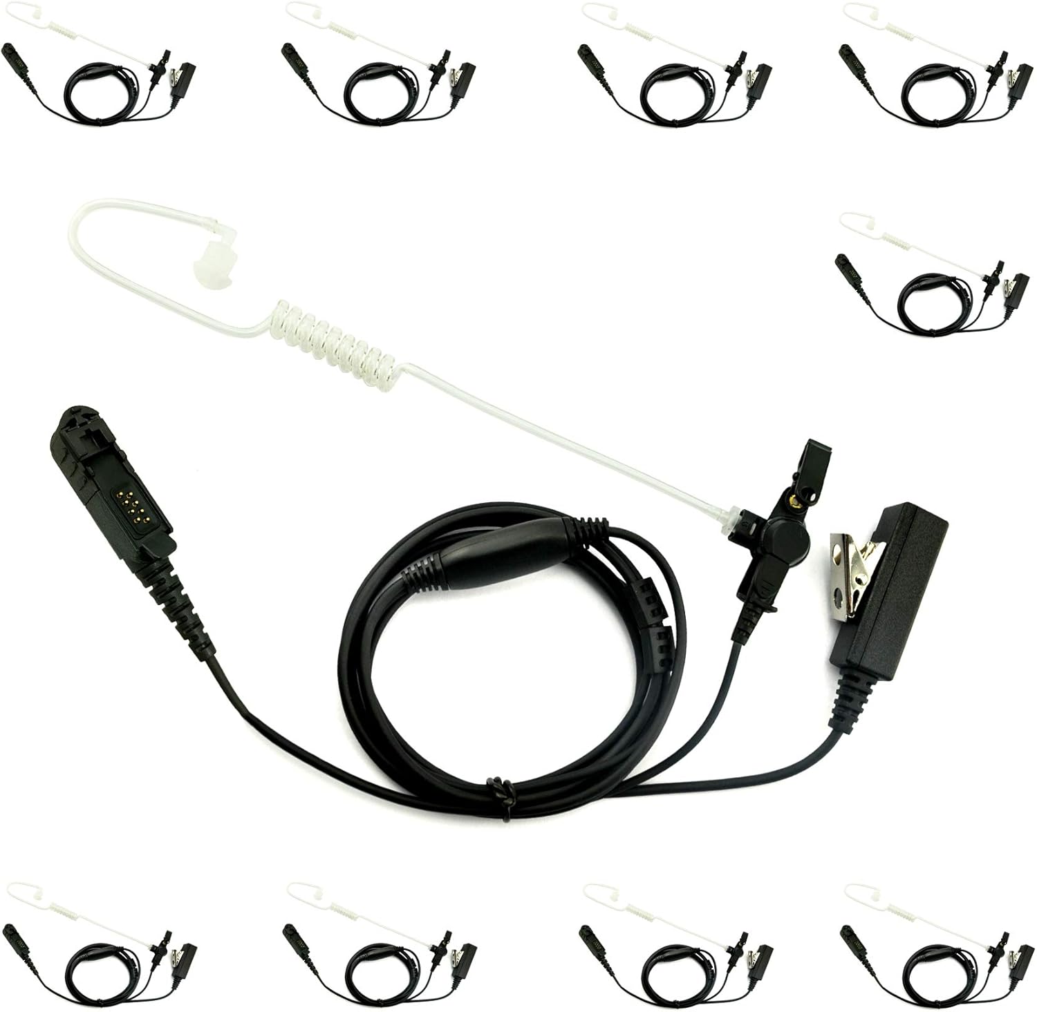 PROMAXPOWER 10-Pack FBI Covert Acoustic Earpiece for Motorola