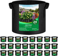 24-Pack 10 Gallon Thickened Non-Woven Grow Bags - Durable Garden