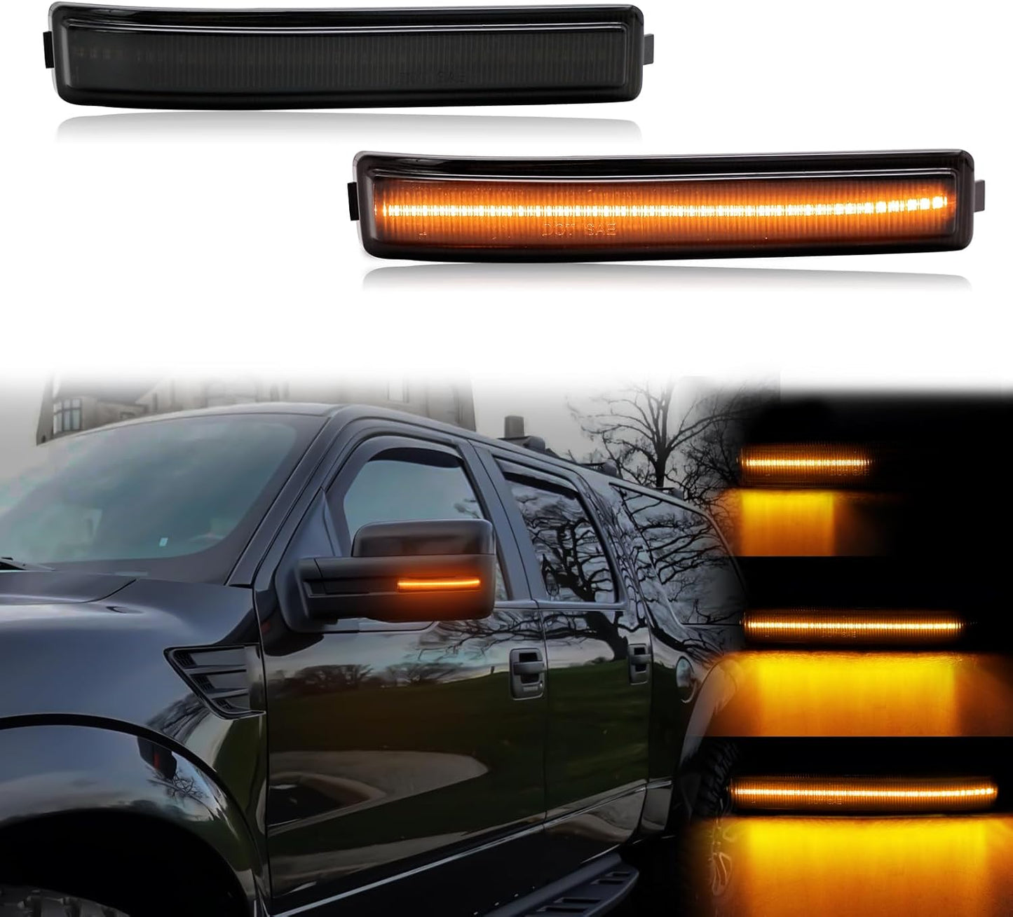 Side Mirror Turn Signal Lights LED Assembly for F150 2009-2014