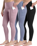 Fleece Lined Leggings Women with Pockets - Warm High Waisted Tights