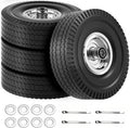 4.10/3.50-4 Tire & Wheel Flat Free 4 Pack - Solid PU, Double Sealed