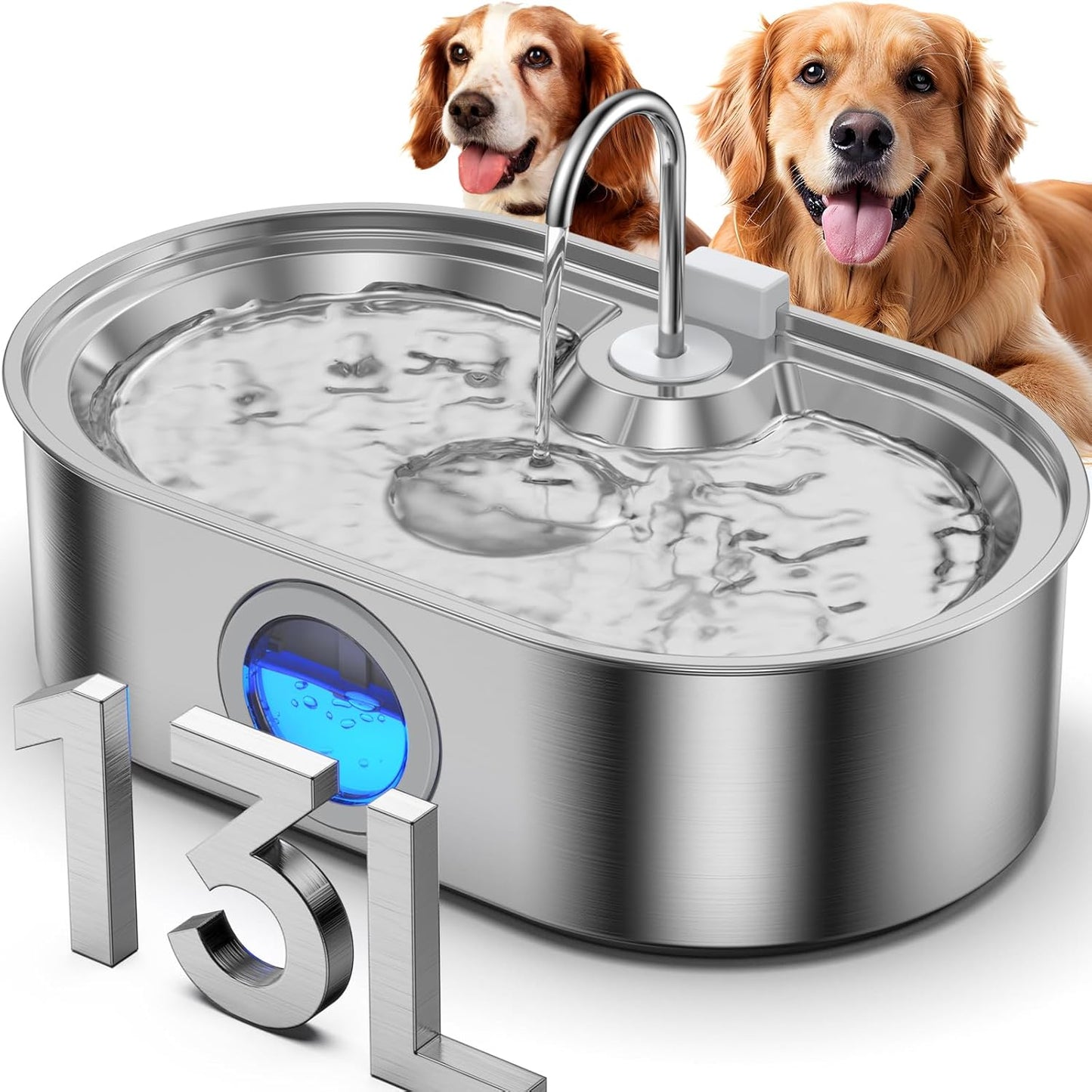 3.4Gal Dog Water Fountain for Large Dogs with Quiet Operation