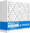 20x25x1 Furnace Air Filters MERV 13 Pleated (6 Pack)