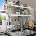 Over The Sink Dish Drying Rack 3 Tier Adjustable Length - Space Saving