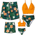 Family Matching Scallop Trim Strappy Two-Piece Swimsuit - Matching Set