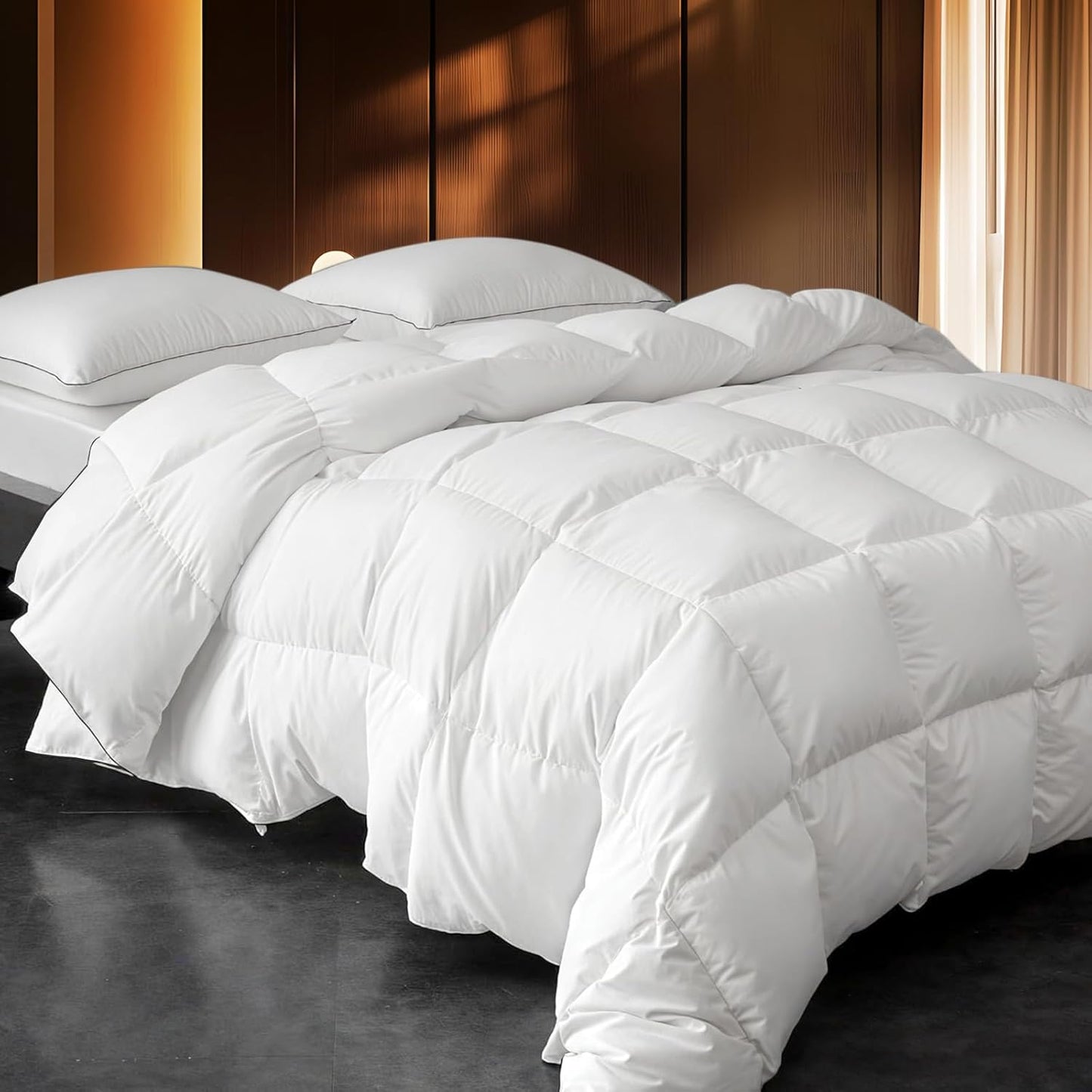 Down Fibers Comforter King Size for All Seasons Luxury Sleep