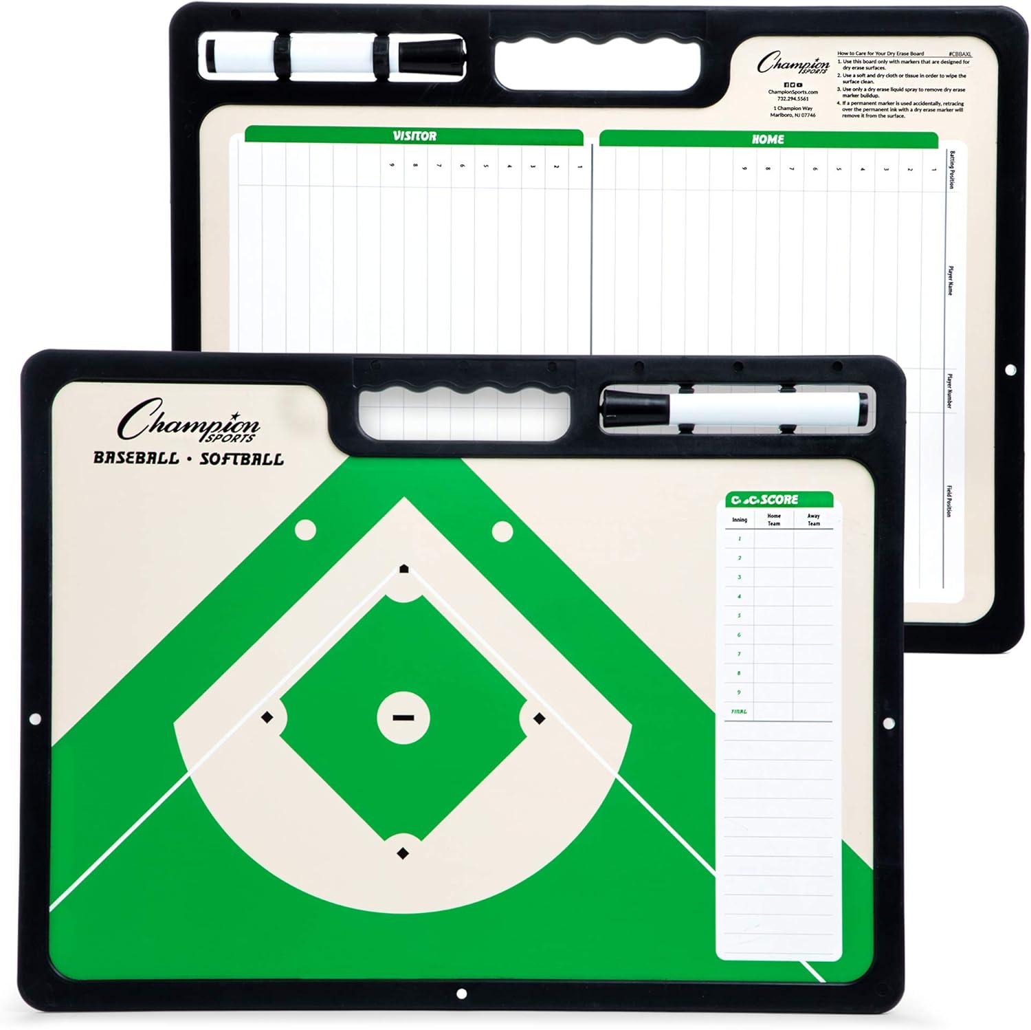 Champion Sports Large Dry Erase Board for Coaching Strategies