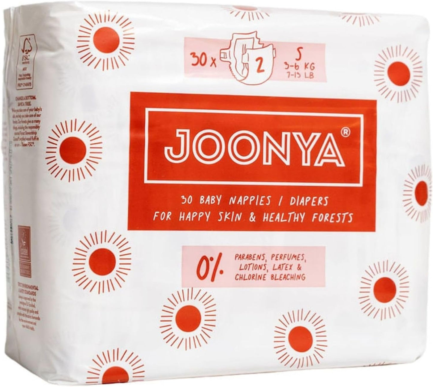JOONYA Size 2 S Diapers - NonToxic & Ultra Slim - Overnight - Eco-Friendly