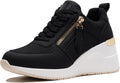 Viscozzy High Heel Wedge Sneakers for Women - Comfortable Everyday in