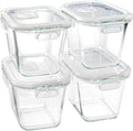 Soup Containers with Lids Glass 32 oz - Stackable 4-Pack