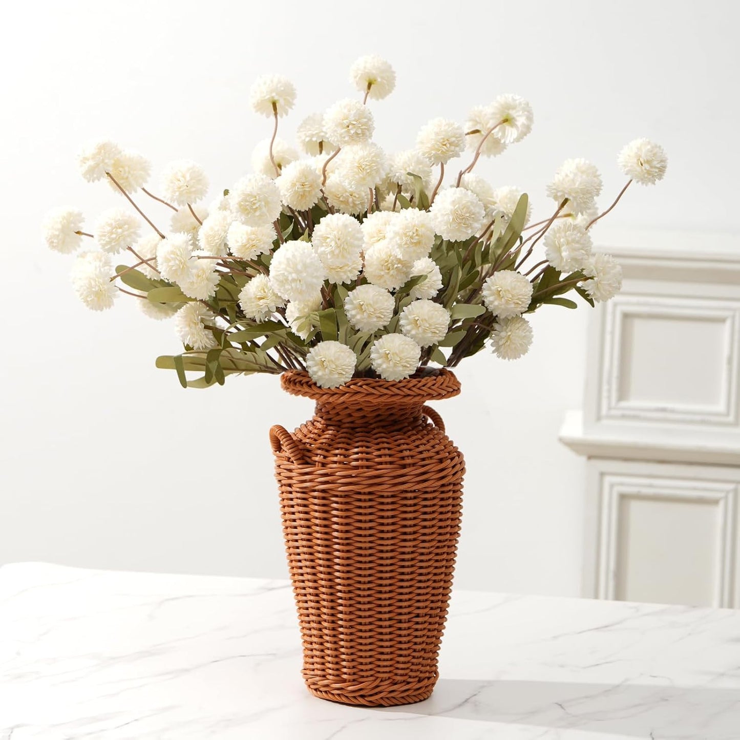 Fake Fall Flowers for Vase - Faux Silk Kiku Mums for Home Decor