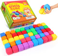 50 Pack Slow Rising Stress Cube - Bulk Stretchy Fidget Set for School