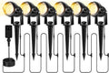 Outdoor LED Landscape Lighting 6-in-1 Yard Spotlights - Warm Glow