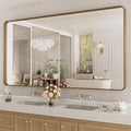 72x32 in Rounded Rectangle Bathroom Mirror - Clear HD Reflection