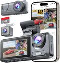 3 Channel Dash Cam for Cars Front Rear Inside - 1080P WiFi Recorder
