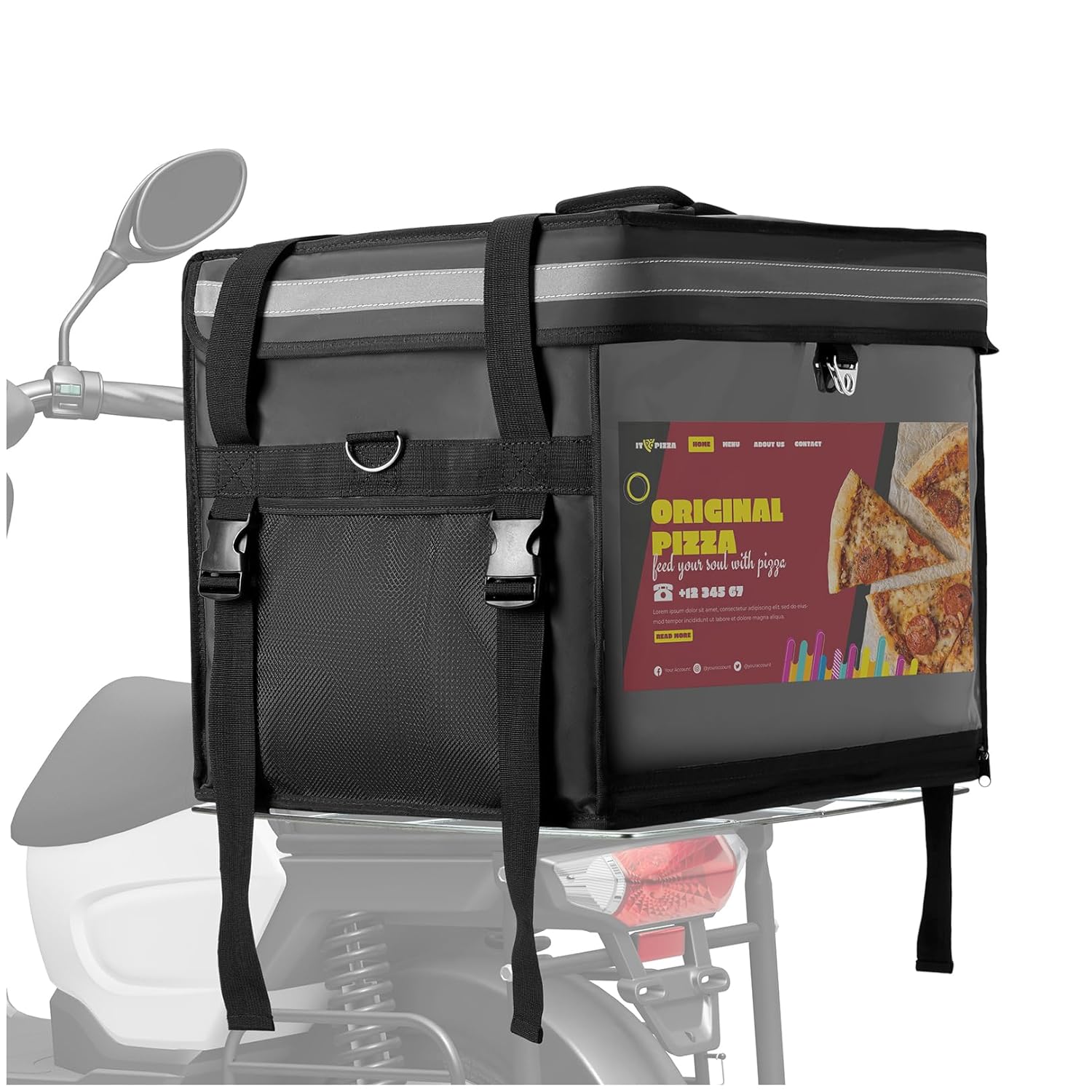 Insulated Food Delivery Bag for E-bikes and Motorcycles