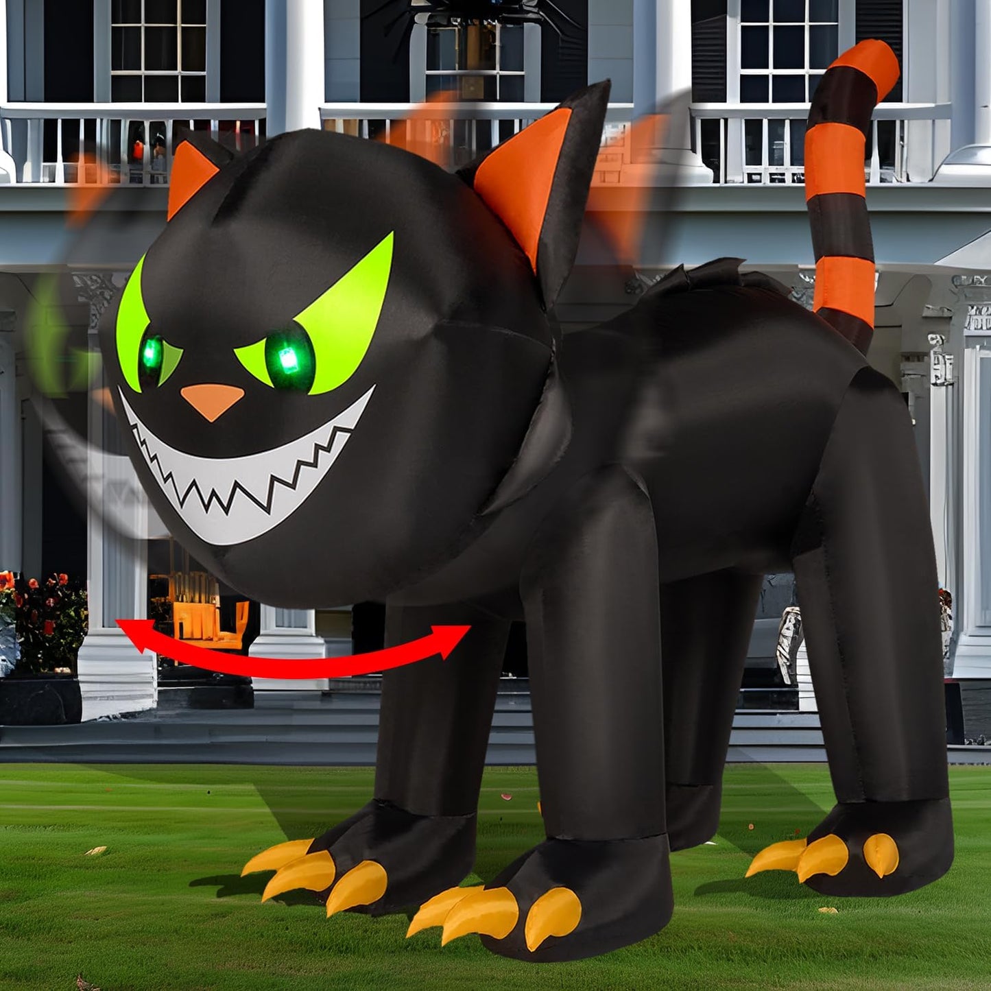 7 ft Halloween Inflatables Black Cat Decoration for Spooky Fun