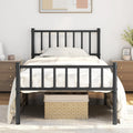 Twin Metal Bed Frame with Spindle Headboard - Sturdy 14in Storage