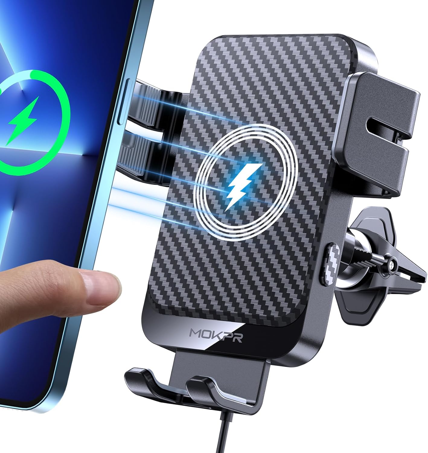 15W Fast Wireless Car Charger: Auto-Clamping Mount for iPhone & Galaxy