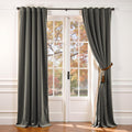 Lazzzy Grey Velvet Curtains 96 in Length - Thermal Blackout Panels