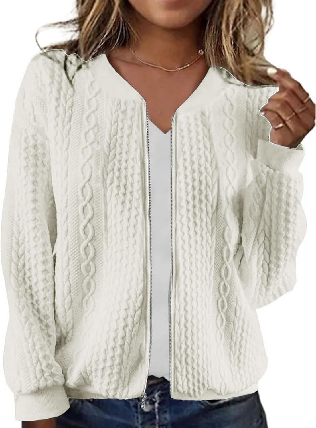 Trendy Zip Up Sweatshirts for Women Casual Outfits Jacket