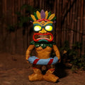 Solar Tiki Statue with Swim Ring for Outdoor Garden Decor